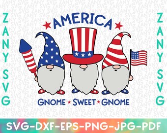 アメリカのノーム スウィートノーム SVG ファイル Cricut 用 7 月 4 日のノーム SVG 7 月 4 日のノーム PNG 7 月 4 日のノーム シャツ 女性 愛国的なノーム SVG