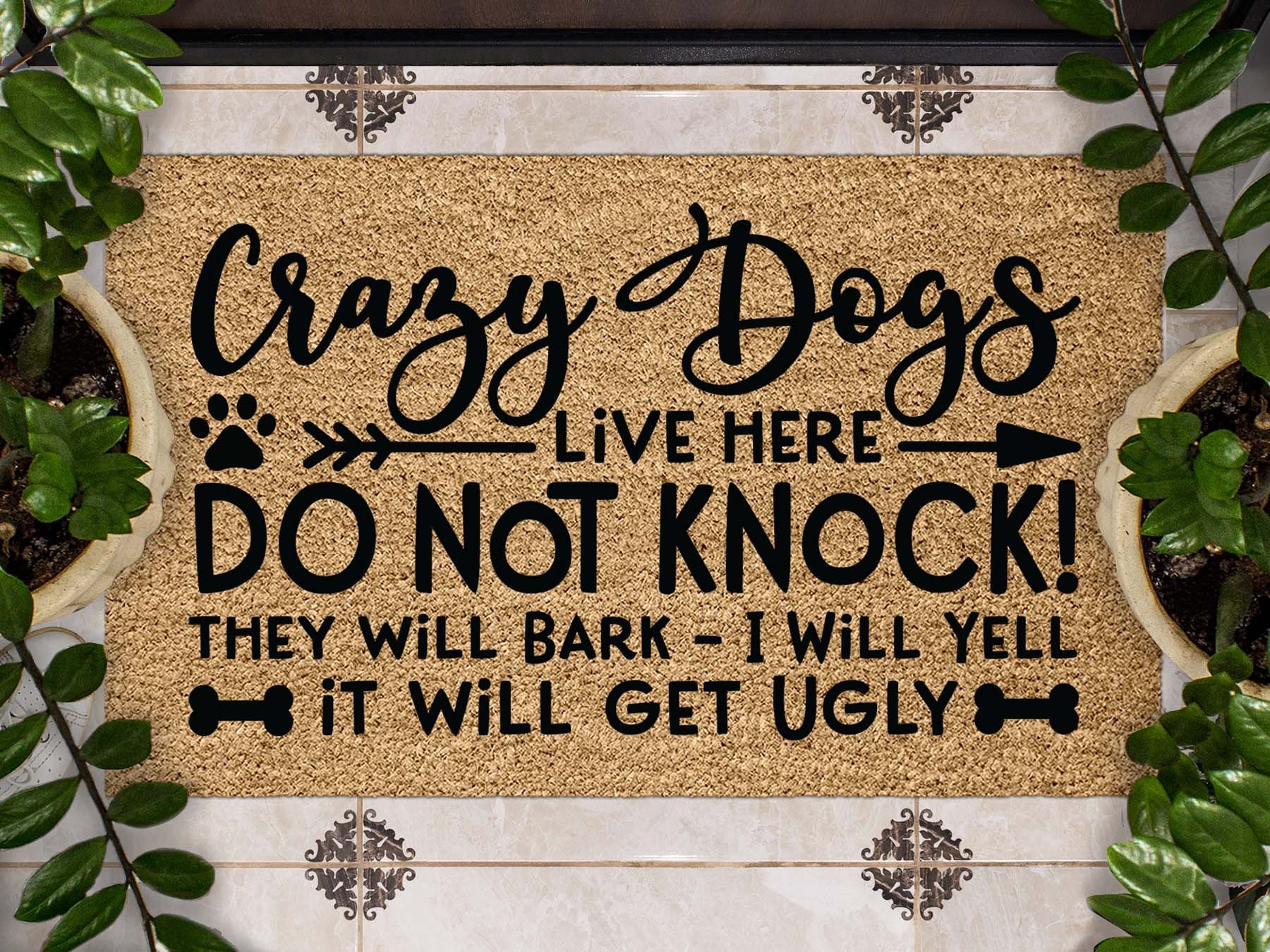 Crazy Dogs Live Here Funny Dog Quote Svg File for Cricut Crazy Dog Lady ...