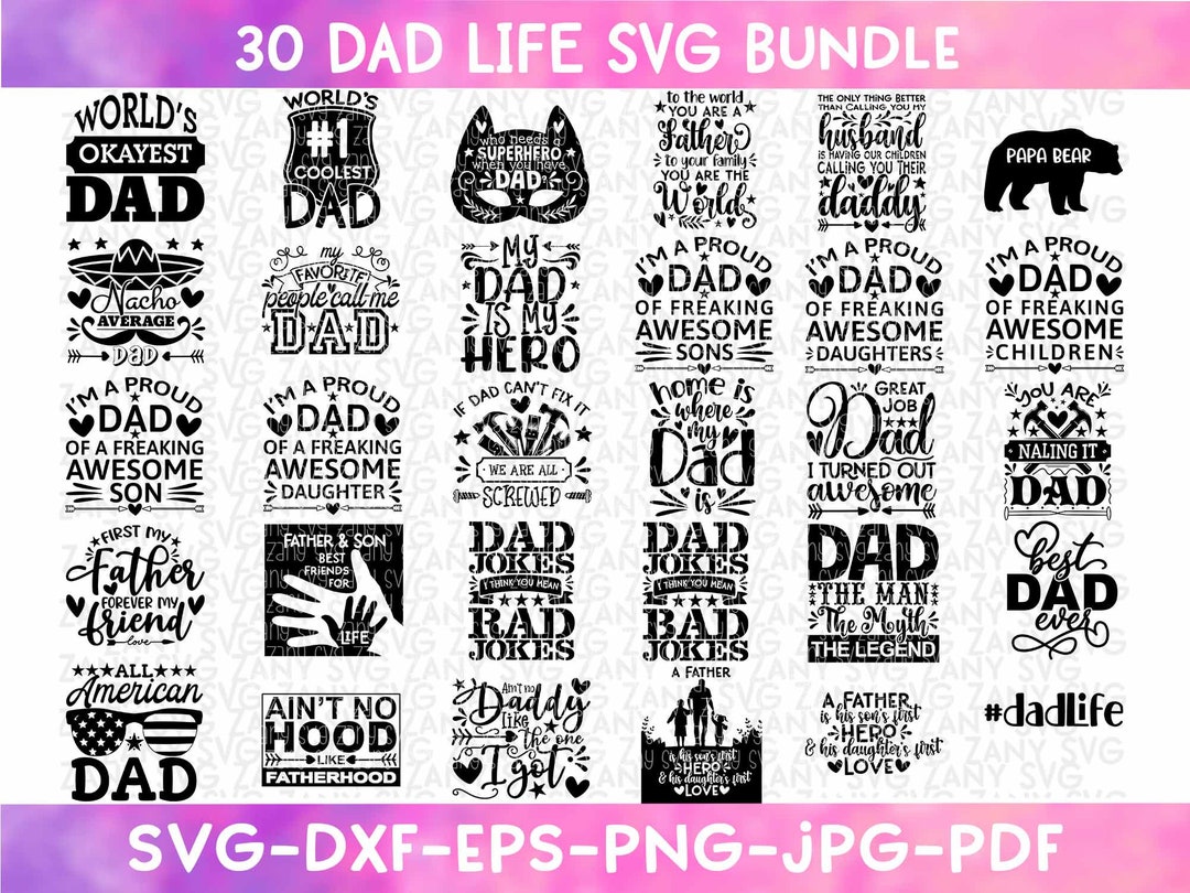 Dad Svg Bundle Fathers Day Svg Bundle Dad Png Dads Shirt Dads Mug Funny ...