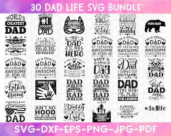 Dad Svg Bundle Fathers Day Svg Bundle Dad Png Dads Shirt Dads Mug Funny Dad Svg Happy Fathers Day Dads Clip Art & Image Files For Cricut Svg