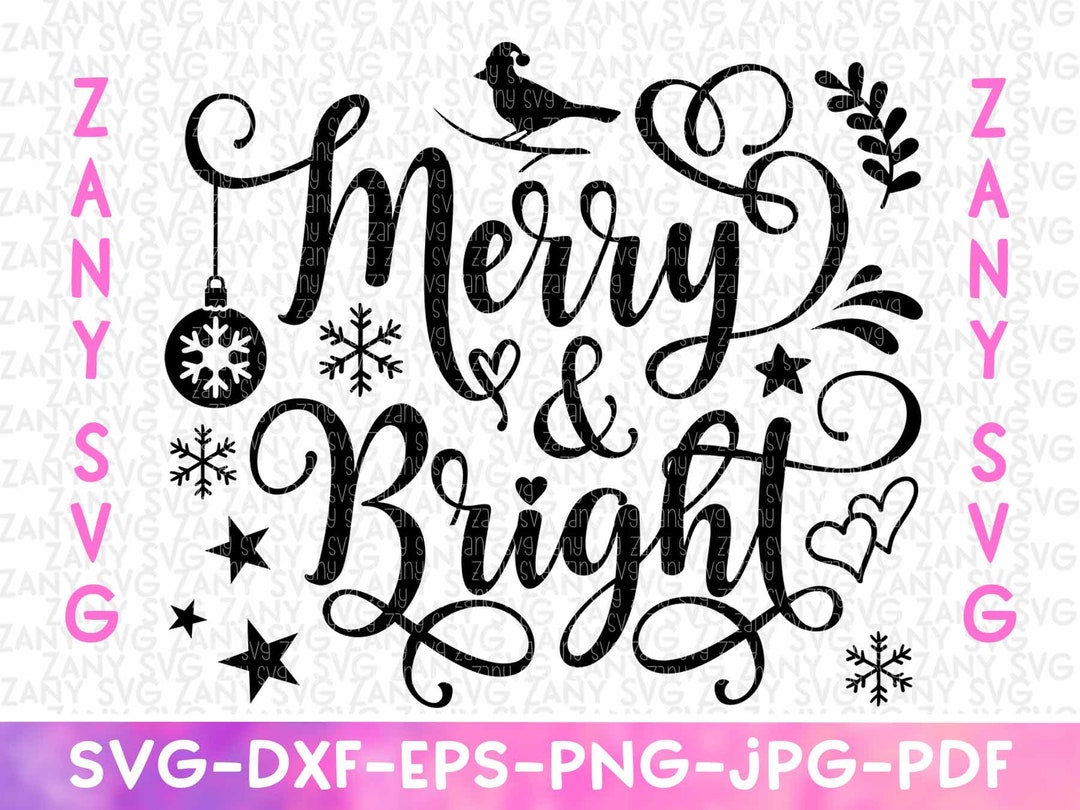 Merry and Bright Svg Files for Cricut Christmas Decor Christmas Svg ...