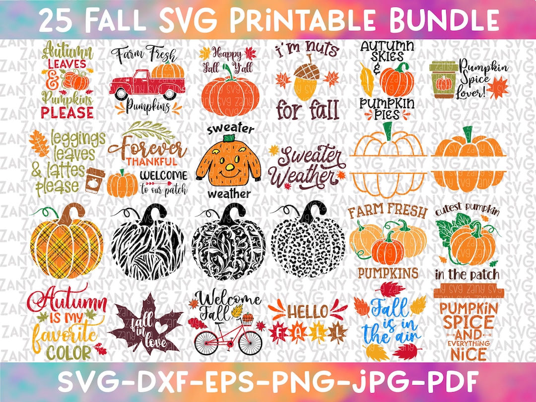 Fall Svg Bundle Autumn Bundle Svg Cut File Cricut Silhouette Png ...