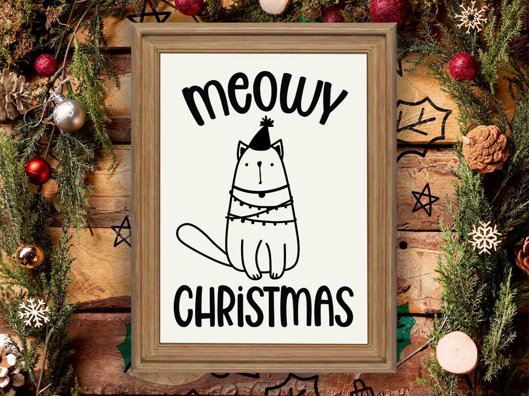 Meowy Christmas Svg Cat Christmas Svg Christmas Clipart Cat Svg Files ...