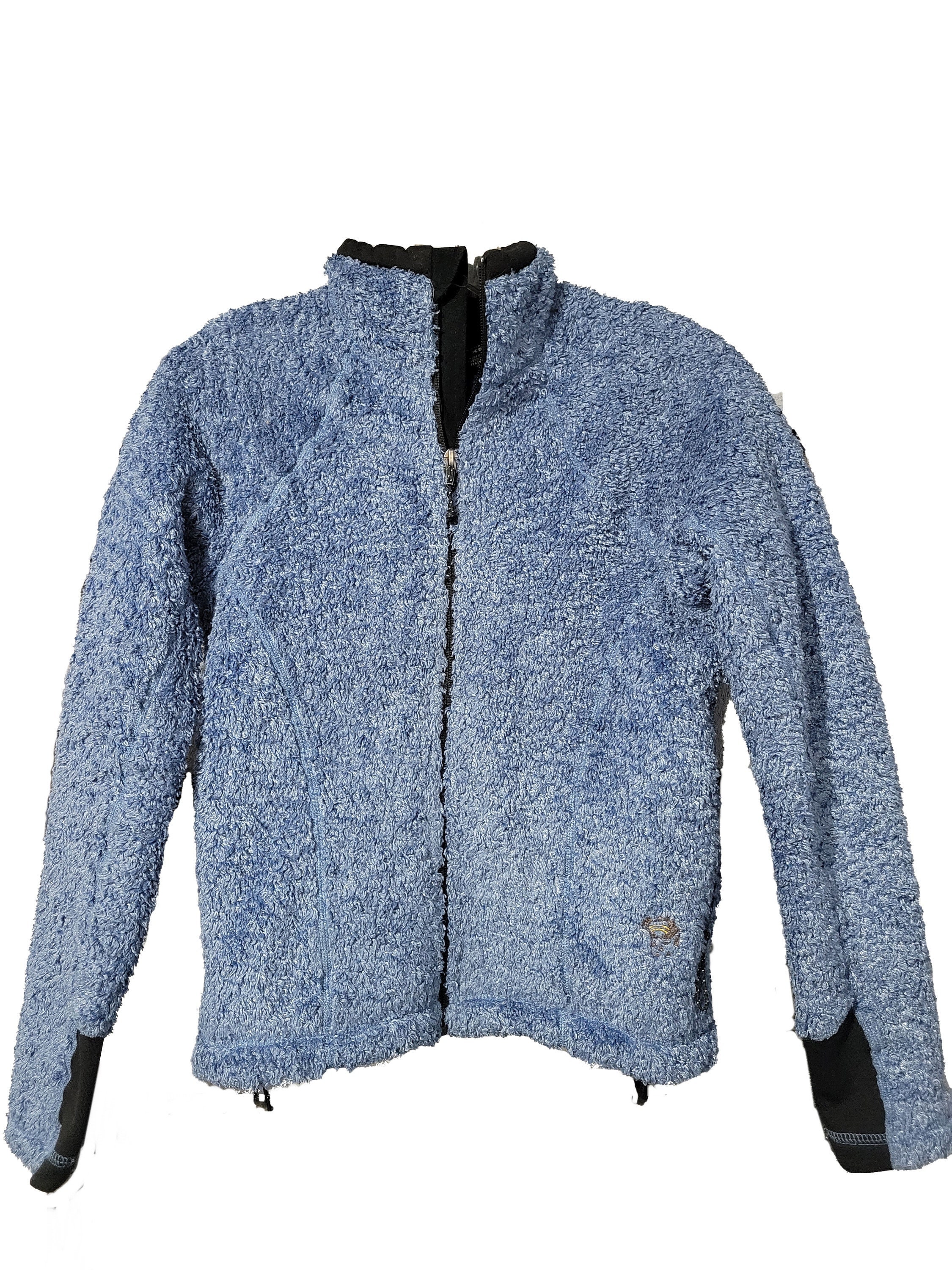 Vintage Mountain Hardwear Fuzzy Fleece Jacket, Steel Blue, XS 