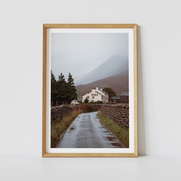 Lake District UK Print - Giclée Photography Print, Moody Wasdale Inn, Wast Water Cottage, Wes Anderson Poster, Cute Cabin, Frida Berg