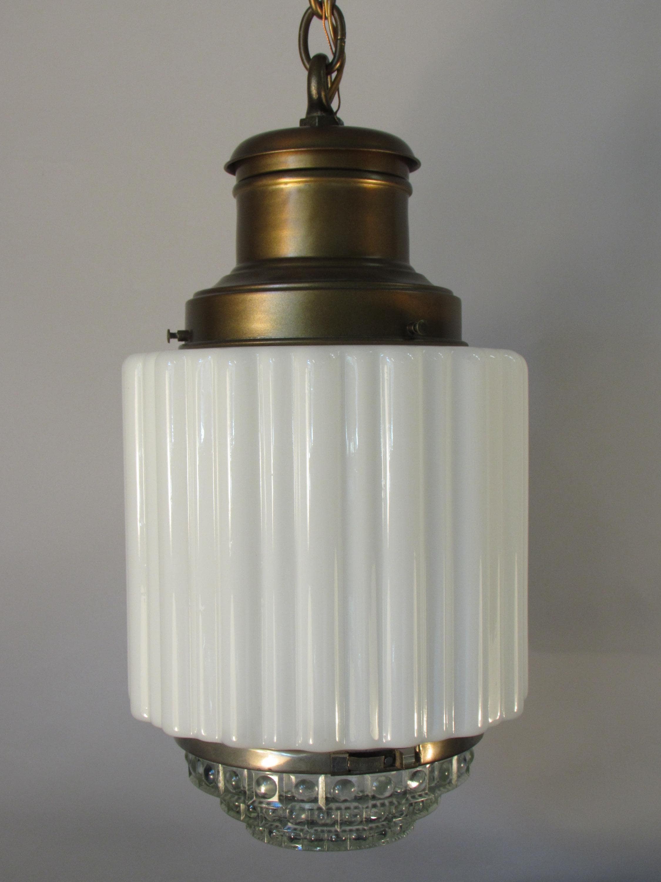 Pendant fixture -- Skyscraper/Art Deco -- Dates to 1930's