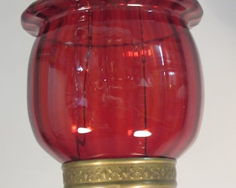 Antique Victorian Hall Light -- Ruby Red -- Original Condition -- Not Electrified -- Rare Find