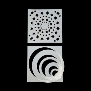 Starburst-stersjabloon met maskers. Voor kaarten maken, plakboeken en knutselen.