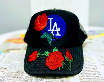 Dodger Rose Trucker Hat | Etsy
