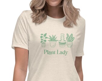 Pflanzendame T-Shirt, Pflanzen-T-Shirt, Plant Mom, Plant Momma, Crazy Plant Lady, Pflanzenliebhaber, Geschenk für Pflanzenliebhaber, lustige T-Shirts