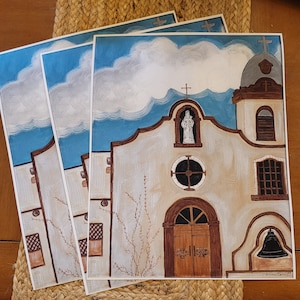 Ysleta Mission Print: El Paso Texas Church Art (11x14 inches)