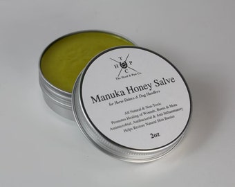 Manuka Honey Healing Salve with Herbal Infusion - Para Humanos - Cortes - Heridas - Quemaduras - Picaduras de Insectos
