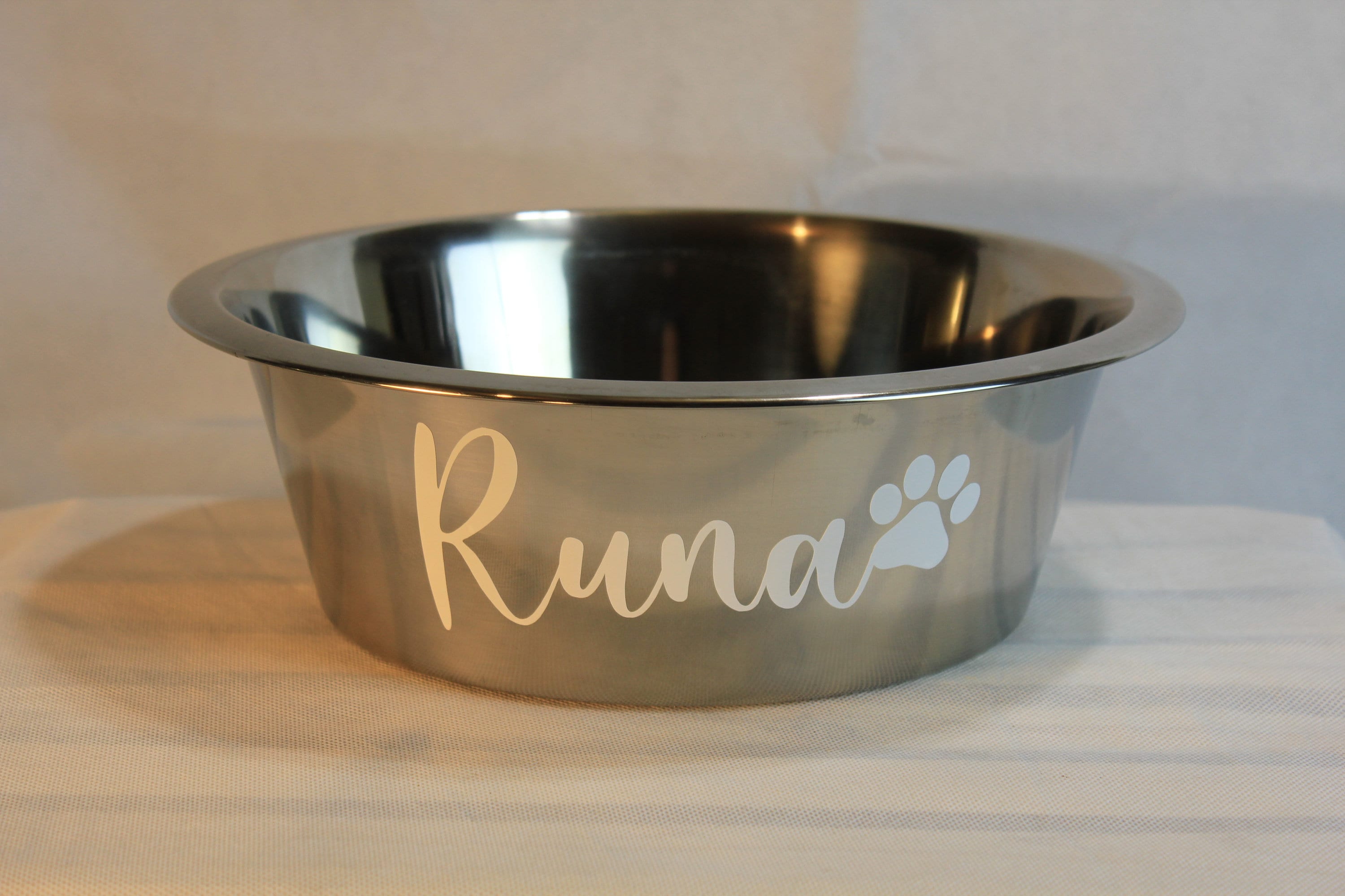Custom Dog Bowl Name Decal with Paw Etsy