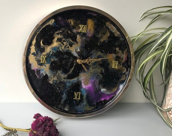 Unique Wall Clock, Epoxy Resin Wall Art, Over the bed wall decor, Expecting Mom Gift