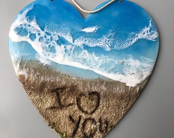 Personalised Resin Heart, Happy Fathers Day, Engraved Resin Art, Dad Retirement,  Pet Paw memorial,