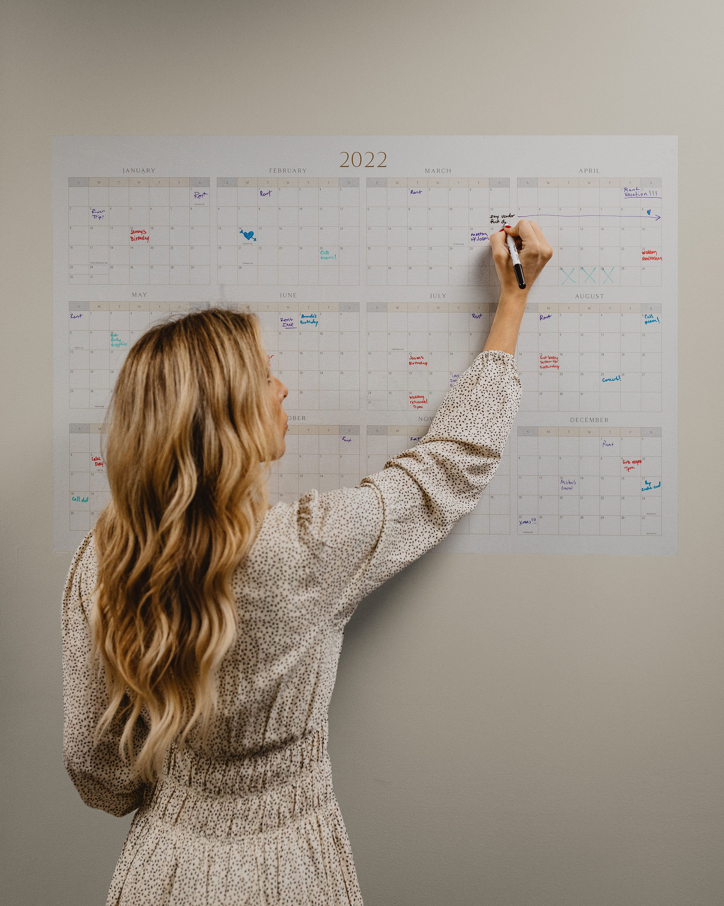 Home & Living Shabby Chic Vinyl Sticker Wall Calendar SCHOOL CALENDAR