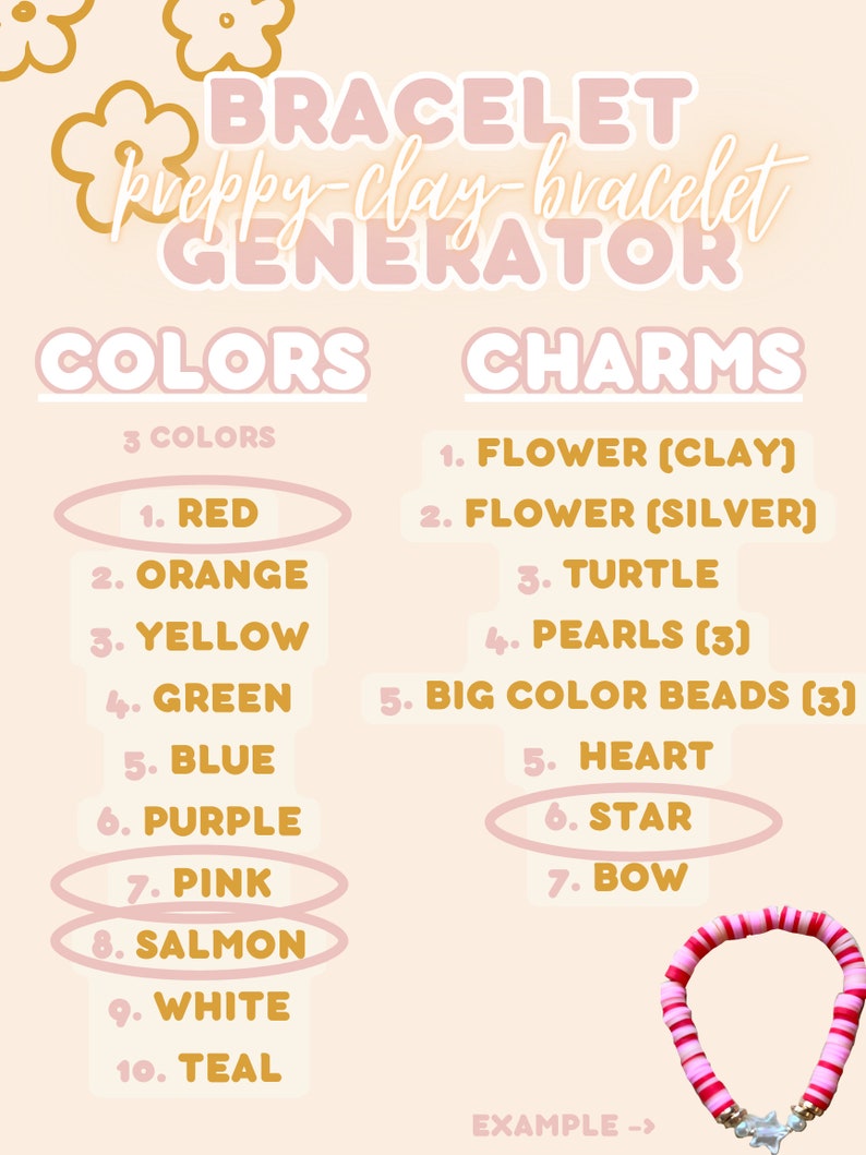 Preppy Clay Bracelet Generator Etsy