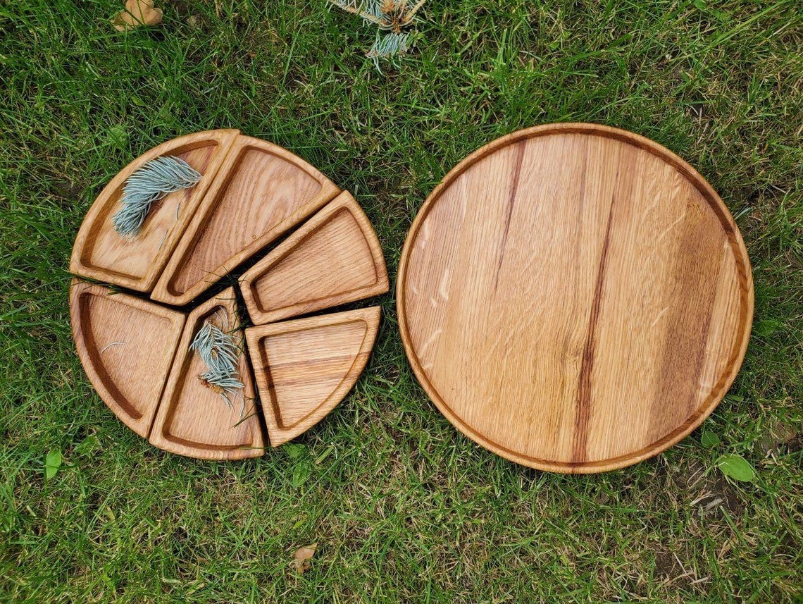 Wood snack plate Large wooden serving dish Serving dish with Etsy