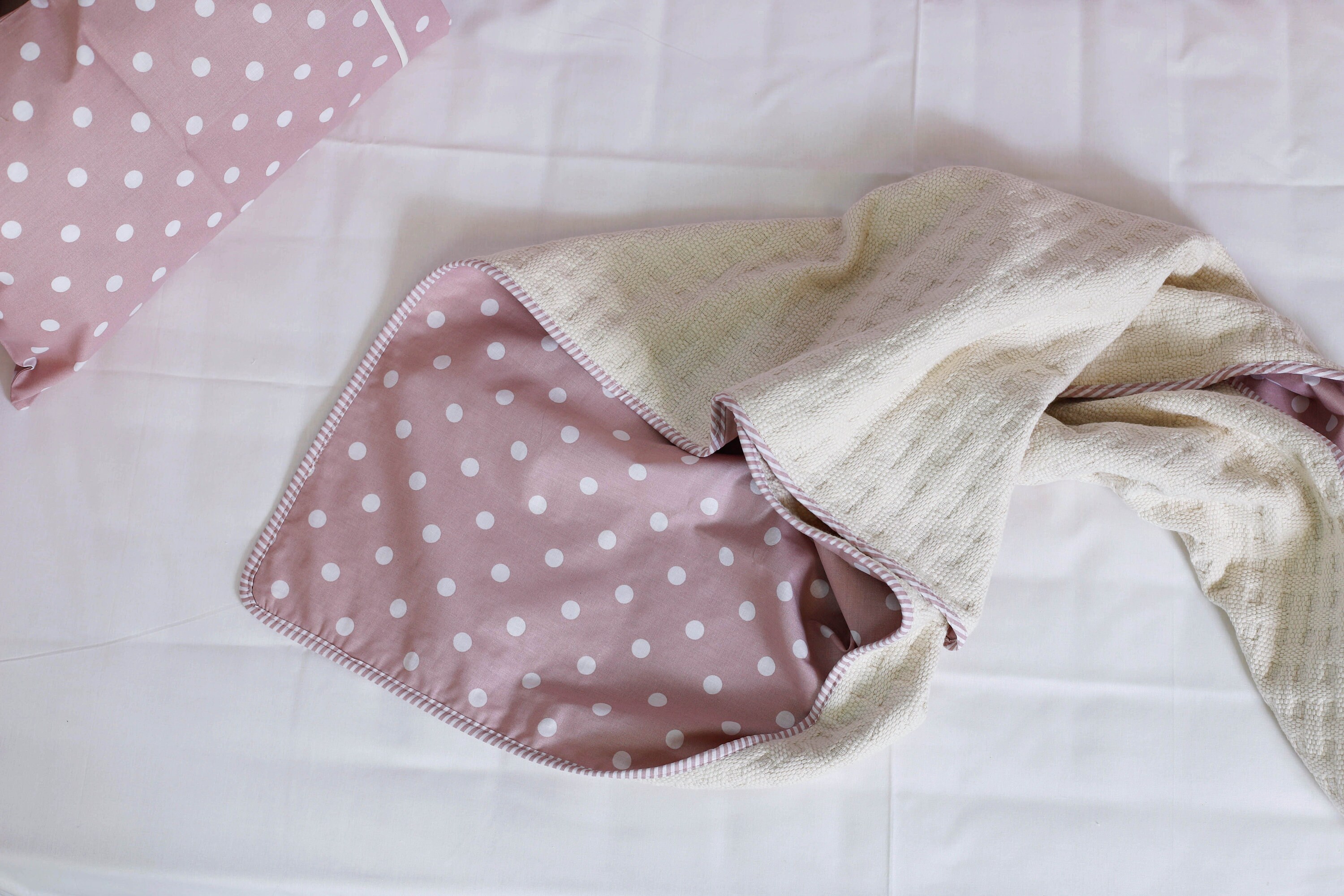 Pink Polka dot Baby Blanket Swaddle blanket Cotton blanket - Etsy Polska