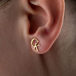 Intertwined Initial Stud Earrings • Custom Monogram Letter Jewelry • Personalized 2 Letter Earrings • Gift for Her • Letter Studs