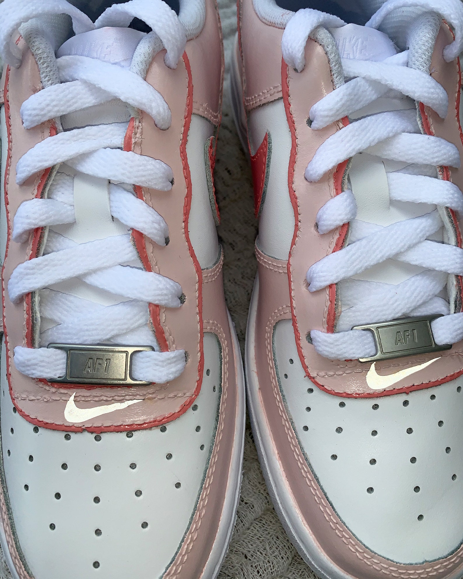 Custom Nike Air Force in Bubblegum Pink Reflective Tick | Etsy