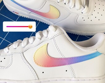 Hacer la vida Pastor Intenso Gradiente de arco iris Nike Air Force 1 personalizado - Etsy España