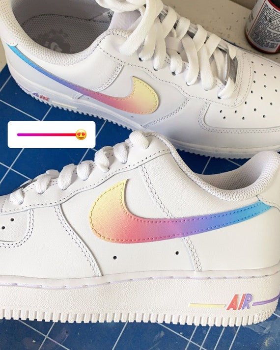 Custom Nike Air Force 1 Rainbow Gradient - Etsy 日本