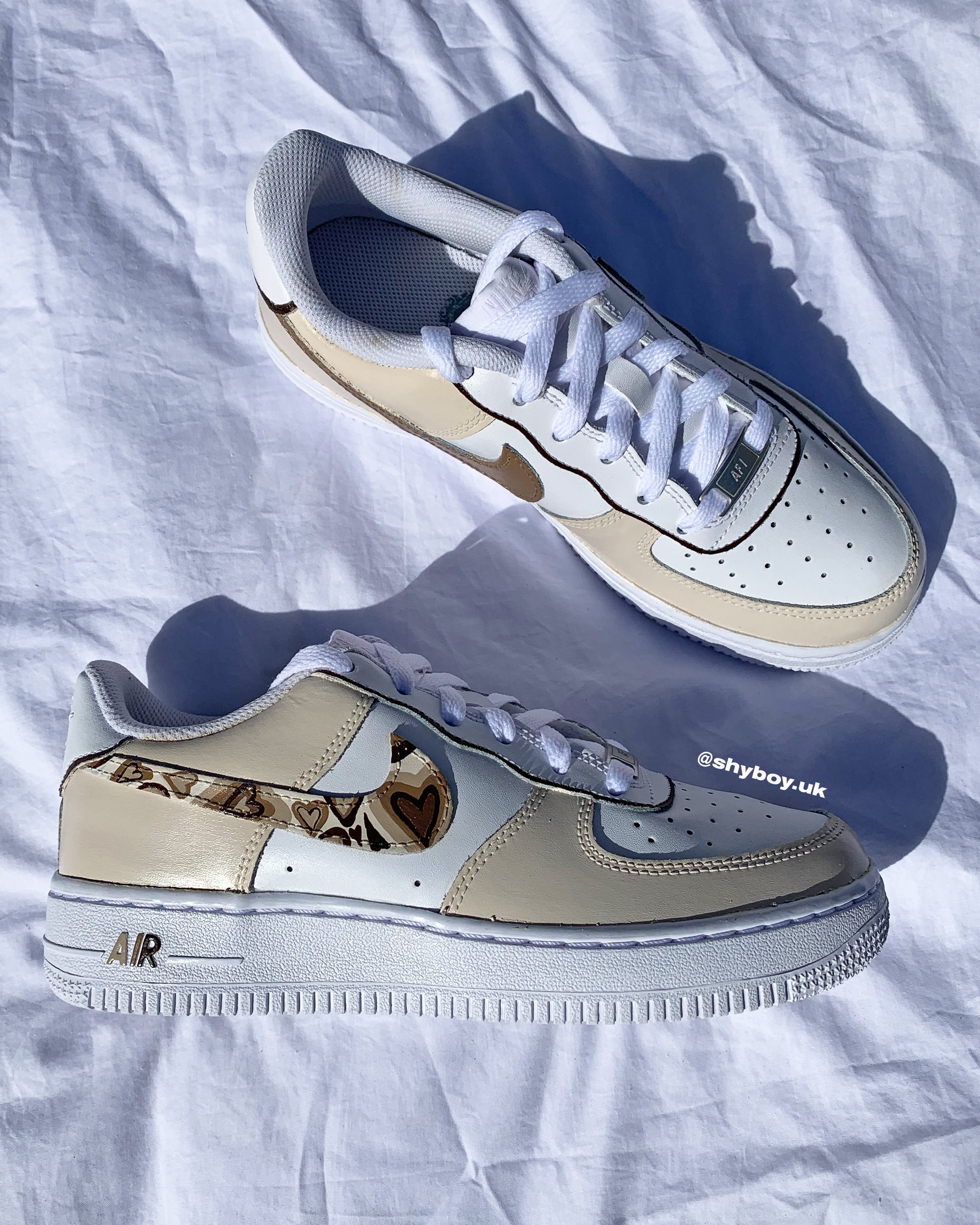 Custom Beige \u0026 Brown Psychedelic Love Heart Air Force 1 | Etsy Singapore