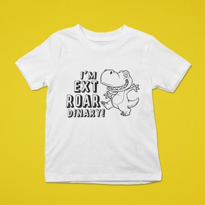I&#39;m Ext-roardinary T-rex coloring svg for kids, coloring svg, coloring page, t-rex, funny kids digital design instant download svg png