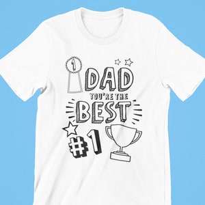 Papa You'r De Beste Kleur svg voor Vaderdag, kleur svg, Kleurplaat, vaderdag, vader, trofee, #1 digitaal ontwerp svg png jpg