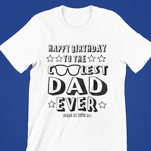 Alles Gute zum Geburtstag zum coolsten Papa jemals Färbung Svg, Färbung Svg, alles Gute zum Geburtstag, Papa, coolste, Schattierungen digitales Design sofortigen Download Svg