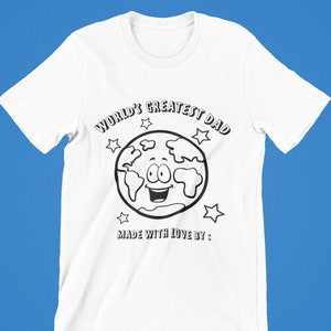 Welt größte Papa Färbung Svg, Färbung Svg, Malseite, Vatertag, Papa, Erde Cartoon digitales Design sofortiger Download Svg Png jpg