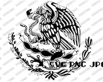 Mexican Flag Eagle SVG, eagle, mexico, cut file instant download svg png jpg