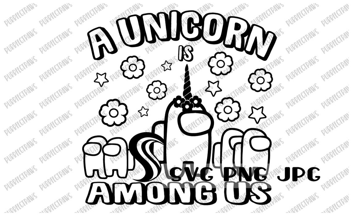 Unicorn is Among Us Coloring SVG Among us Coloring page | Etsy