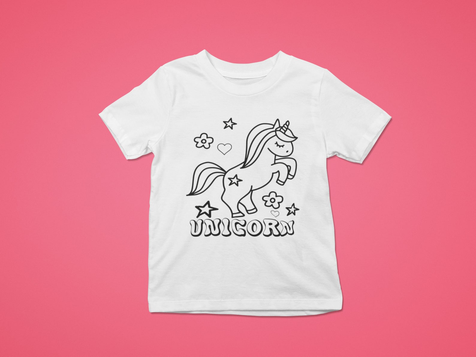 Unicorn Coloring SVG, Cartoon Unicorn Svg Png Jpg, Coloring T-shirt ...