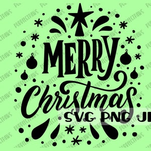メリークリスマス SVG ファイル、デジタル画像、即時ダウンロード svg png jpg