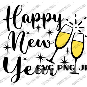 Bonne année SVG, Bonne année design, Fichier coupé, Sublimation, Imprimable svg png jpg