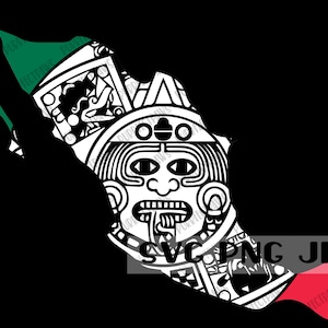 Aztec Mexico Map SVG, Cut File Sublimation Digital Download Printable svg png jpg