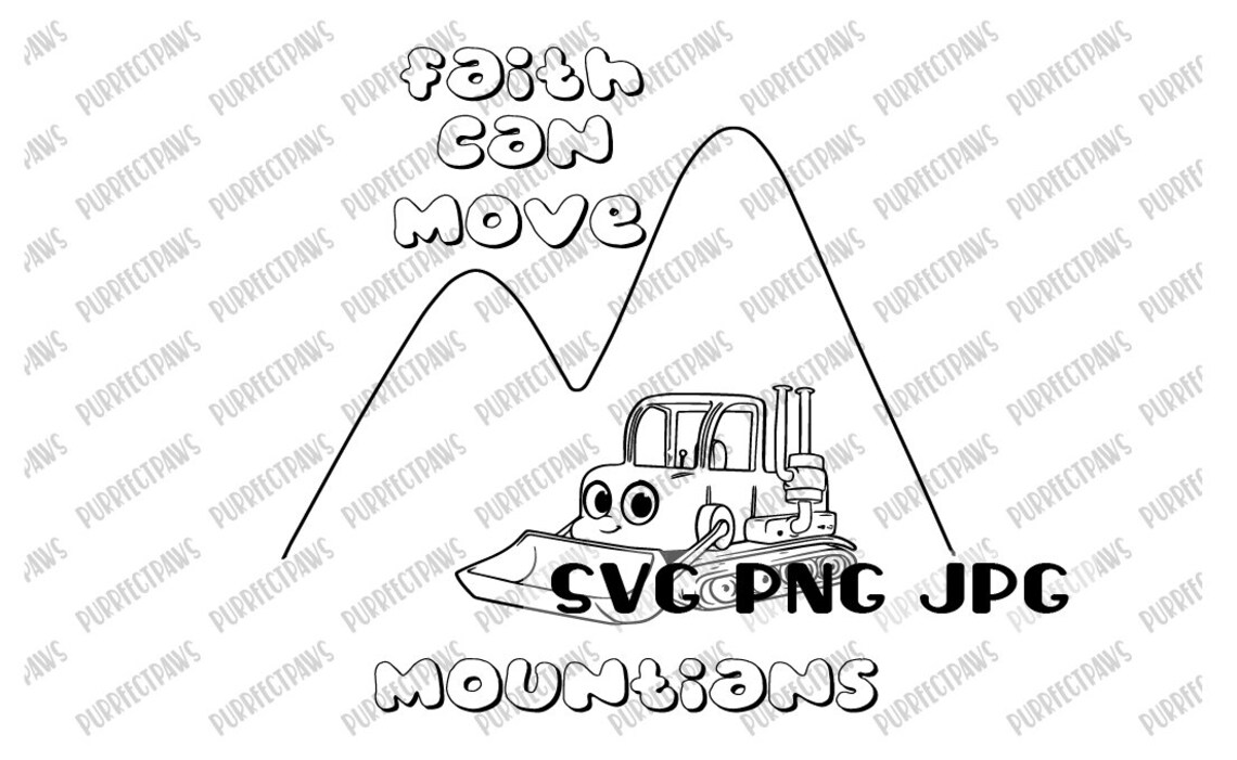 Faith Can Move Mountains Coloring Svg for Kids Religious Etsy