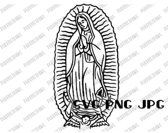 Virgen de Guadalupe SVG, Digital Image Instant Download svg png jpg