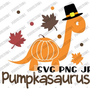Pumpakasaurus Dinosaur Cartoon SVG, Thanksgiving svg, Dinosaure, Dessin animé, Fichier coupé, Sublimation, Clip Art svg png jpg