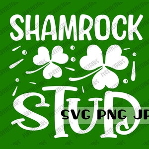 Shamrock Stud St. Patrick&#39;s Day SVG, Digital Cut File, Sublimation, Printable, Clip Art, Instant Download svg png jpg
