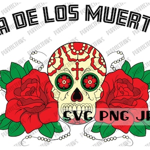 Dia De Los Muertos SVG, Jour du jour, Latin AF, Mexique, Crâne de sucre, Fichier coupé, Sublimation, Clip Art, Téléchargement instantané svg png jpg