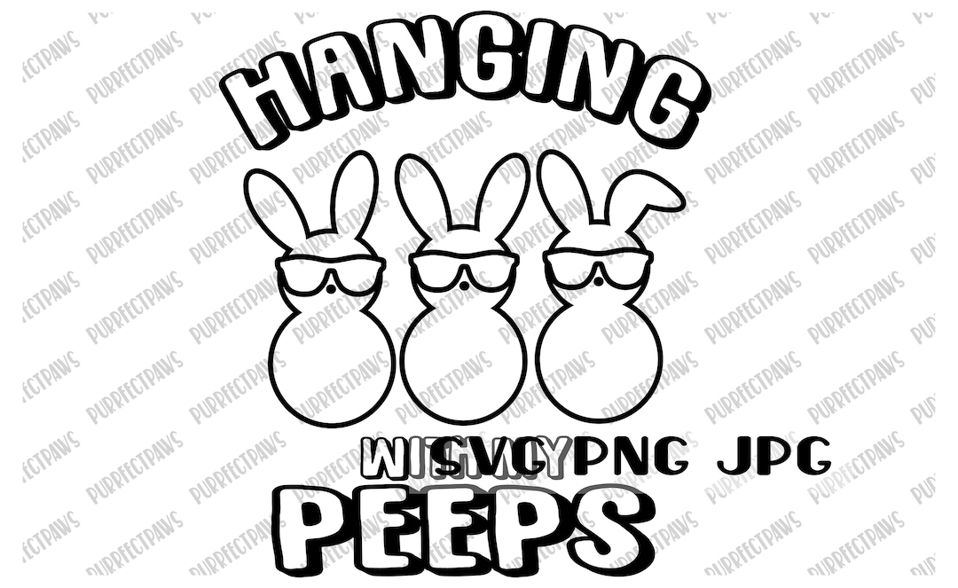 Hanging With My Peeps Coloring SVG, Coloring Page, Digital Cut File ...