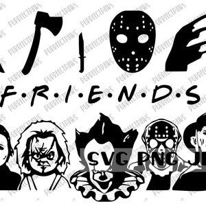 Scary Movie Halloween Clip Art SVG, Films d’horreur, Fichier coupé, Sublimation, Téléchargement instantané svg png jpg