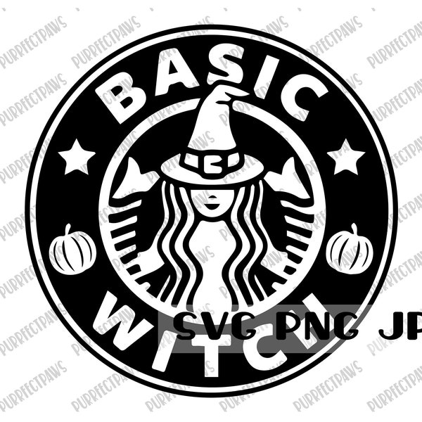 Basic Witch SVG, Happy Halloween, Drôle, Fichier coupé, Sublimation, Clip Art, Téléchargement instantané svg png jpg