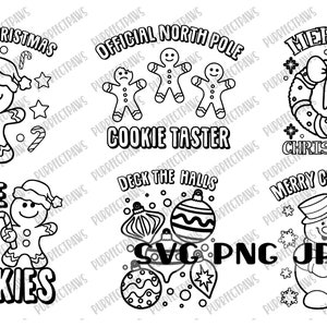 Frohe Weihnachten Färbung SVG Bundle, digitales Bild, Instant Download svg png jpg