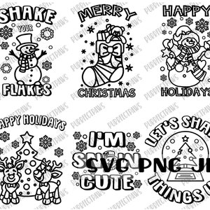 Weihnachten Färbung Bundle SVG, Frohe Weihnachten svg, Frohe Feiertage svg, Malseite, Cut-Datei, Sublimation, svg png jpg