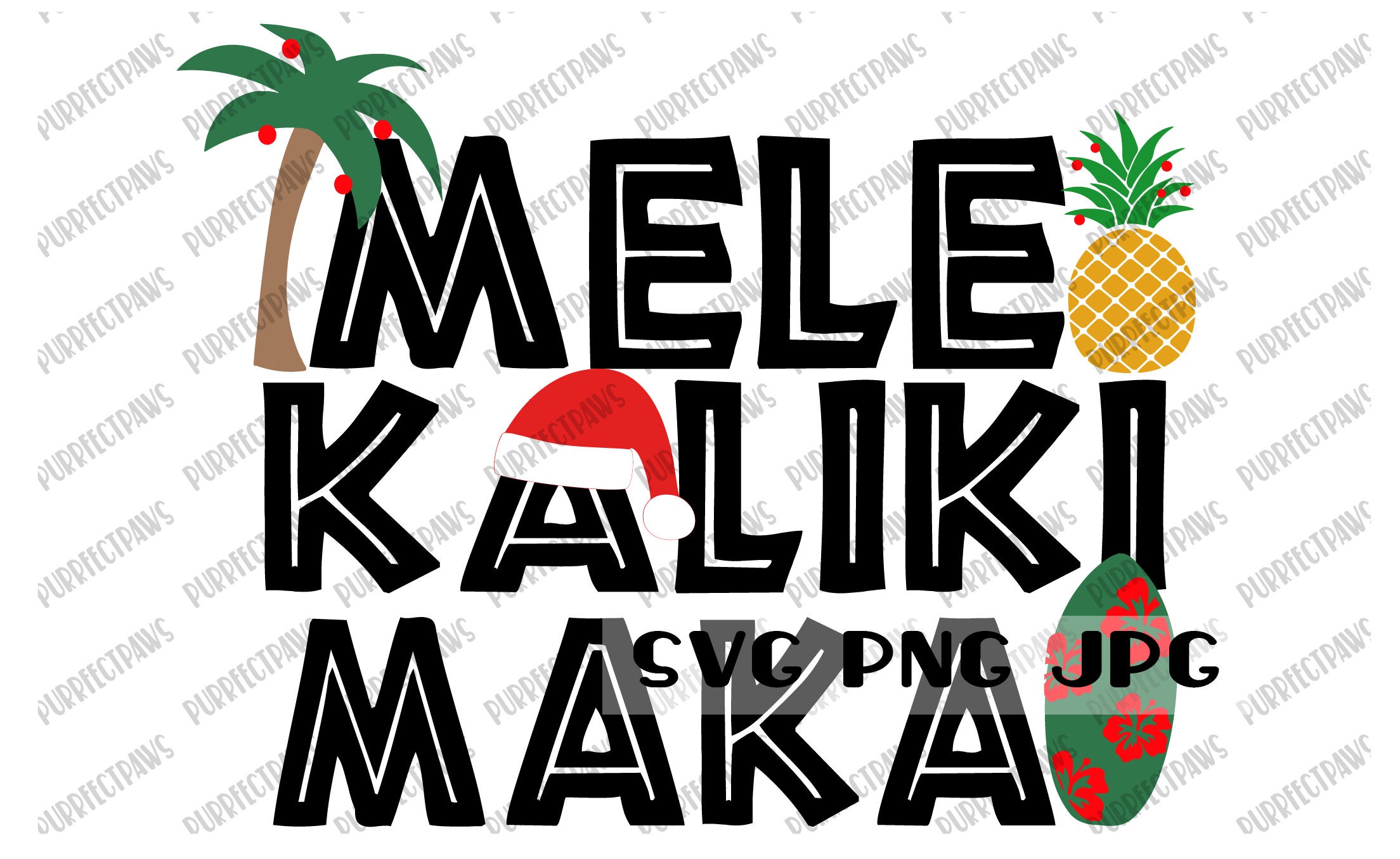 Mele Kalikimaka SVG Hawaiian Christmas SVG Digital Image - Etsy