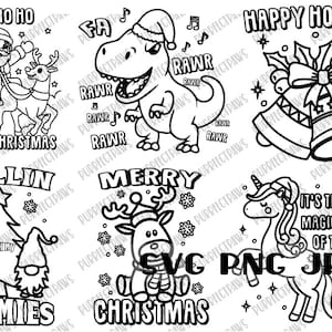 Frohe Weihnachten Färbung Bundle, Malseite, sofortiger Download svg png jpg